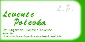 levente polevka business card